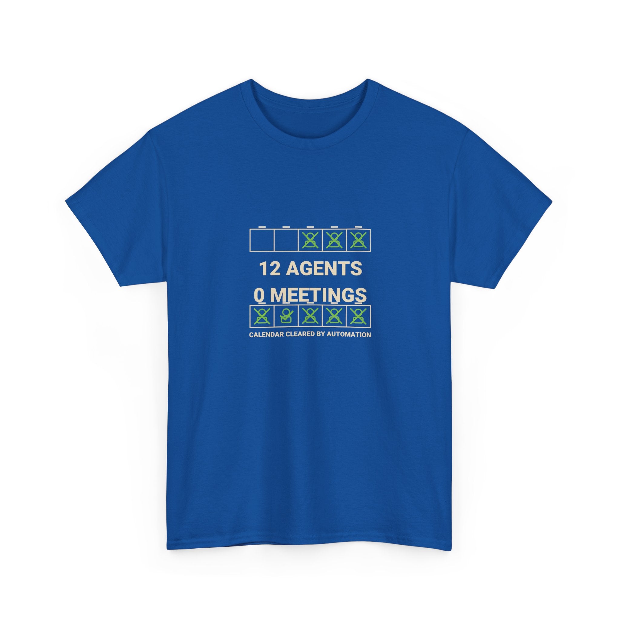 Funny AI T-Shirt | 12 Agents 0 Meetings | Autonomous Workflow Tech Gift