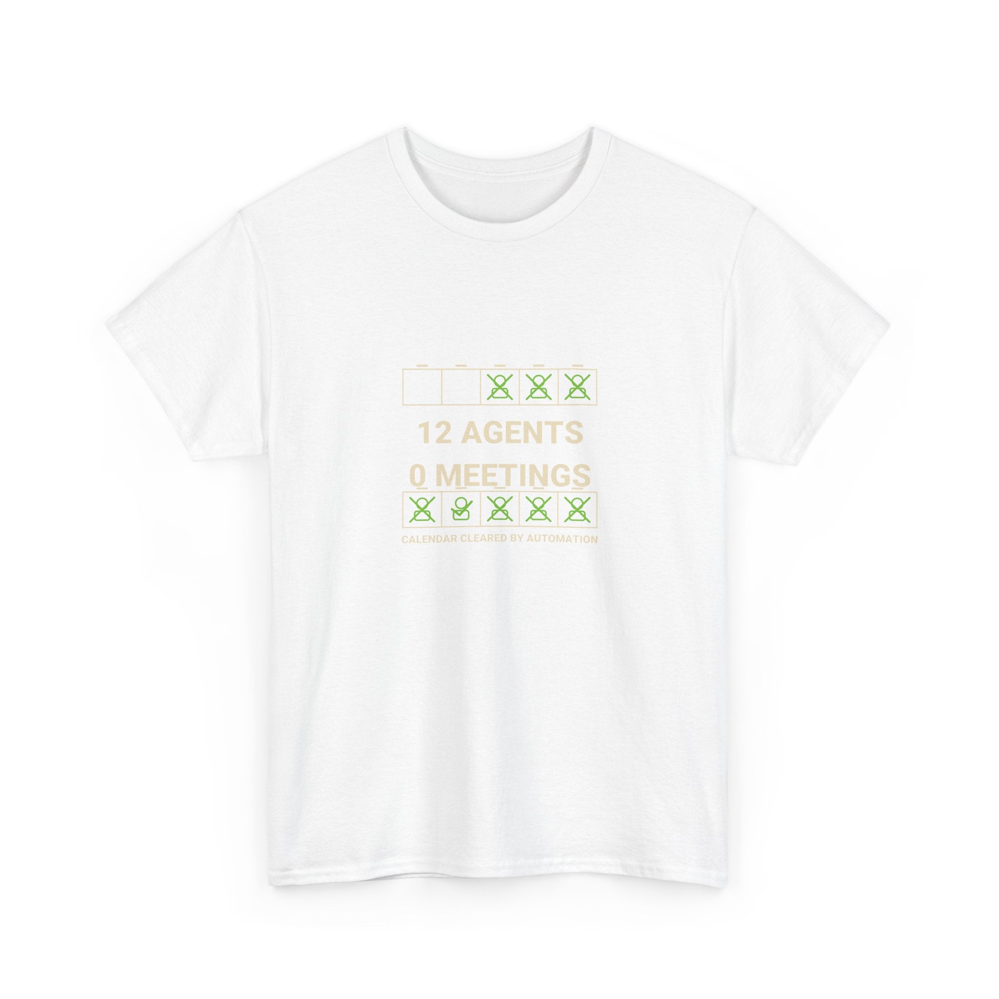 Funny AI T-Shirt | 12 Agents 0 Meetings | Autonomous Workflow Tech Gift