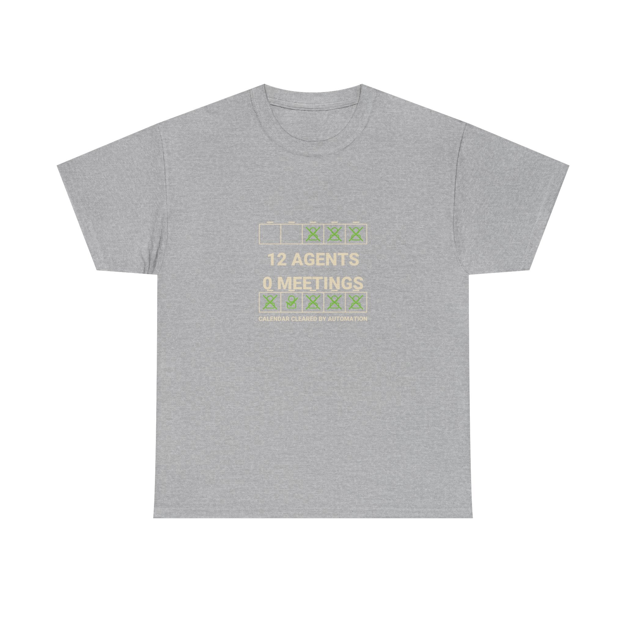 Funny AI T-Shirt | 12 Agents 0 Meetings | Autonomous Workflow Tech Gift