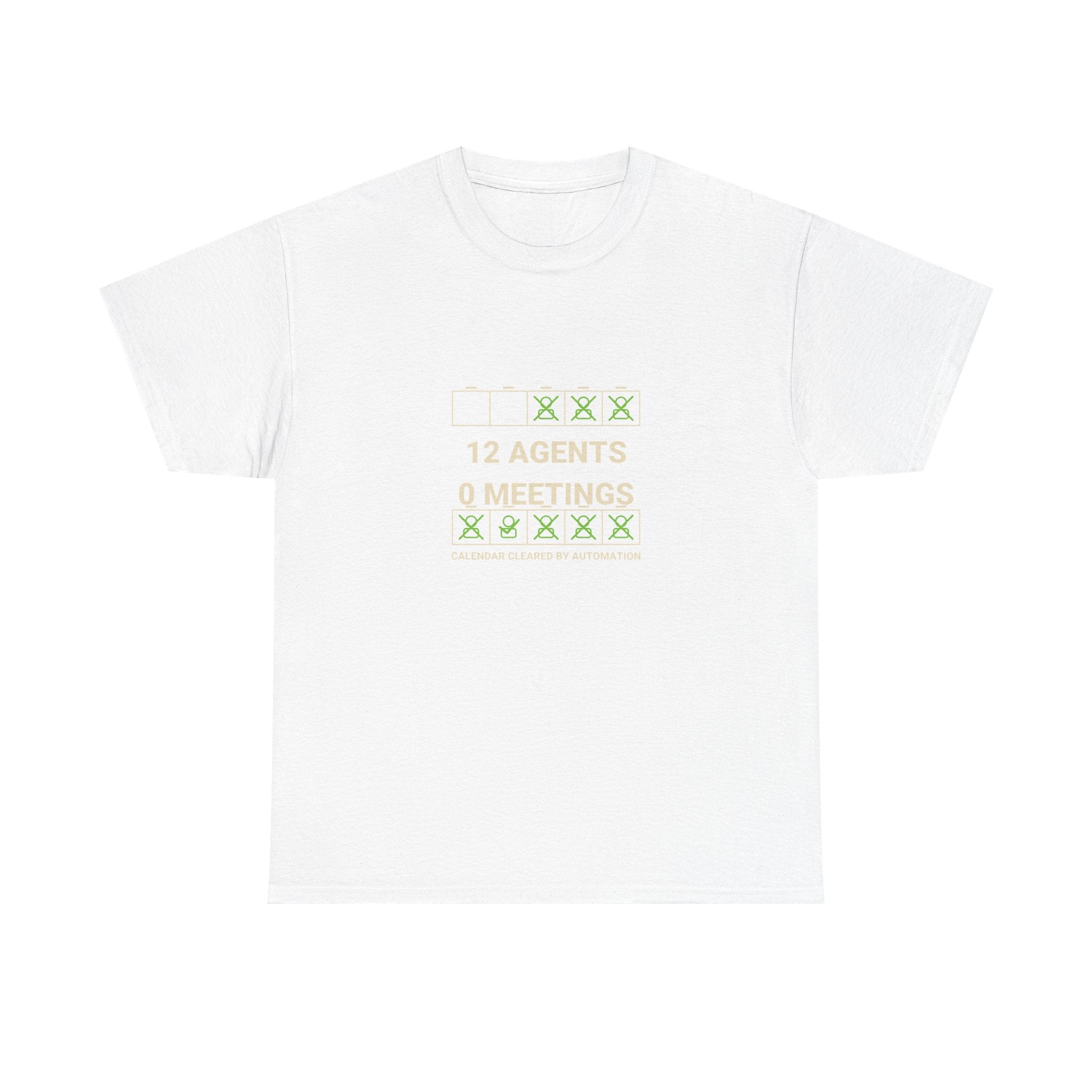 Funny AI T-Shirt | 12 Agents 0 Meetings | Autonomous Workflow Tech Gift