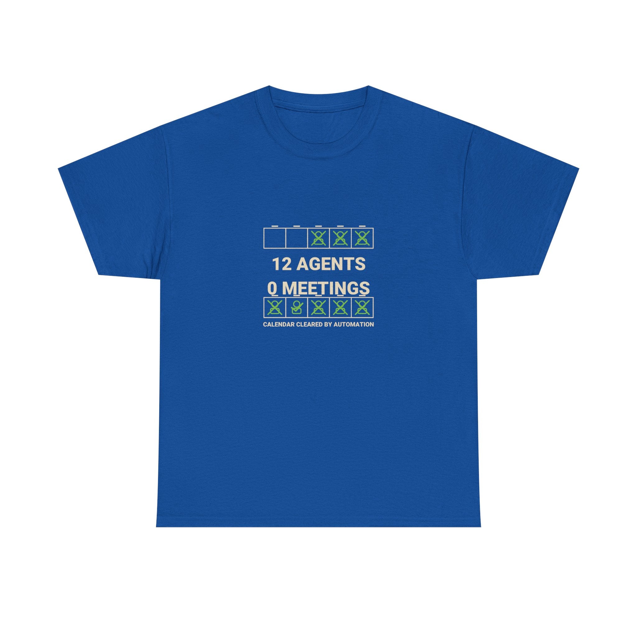 Funny AI T-Shirt | 12 Agents 0 Meetings | Autonomous Workflow Tech Gift