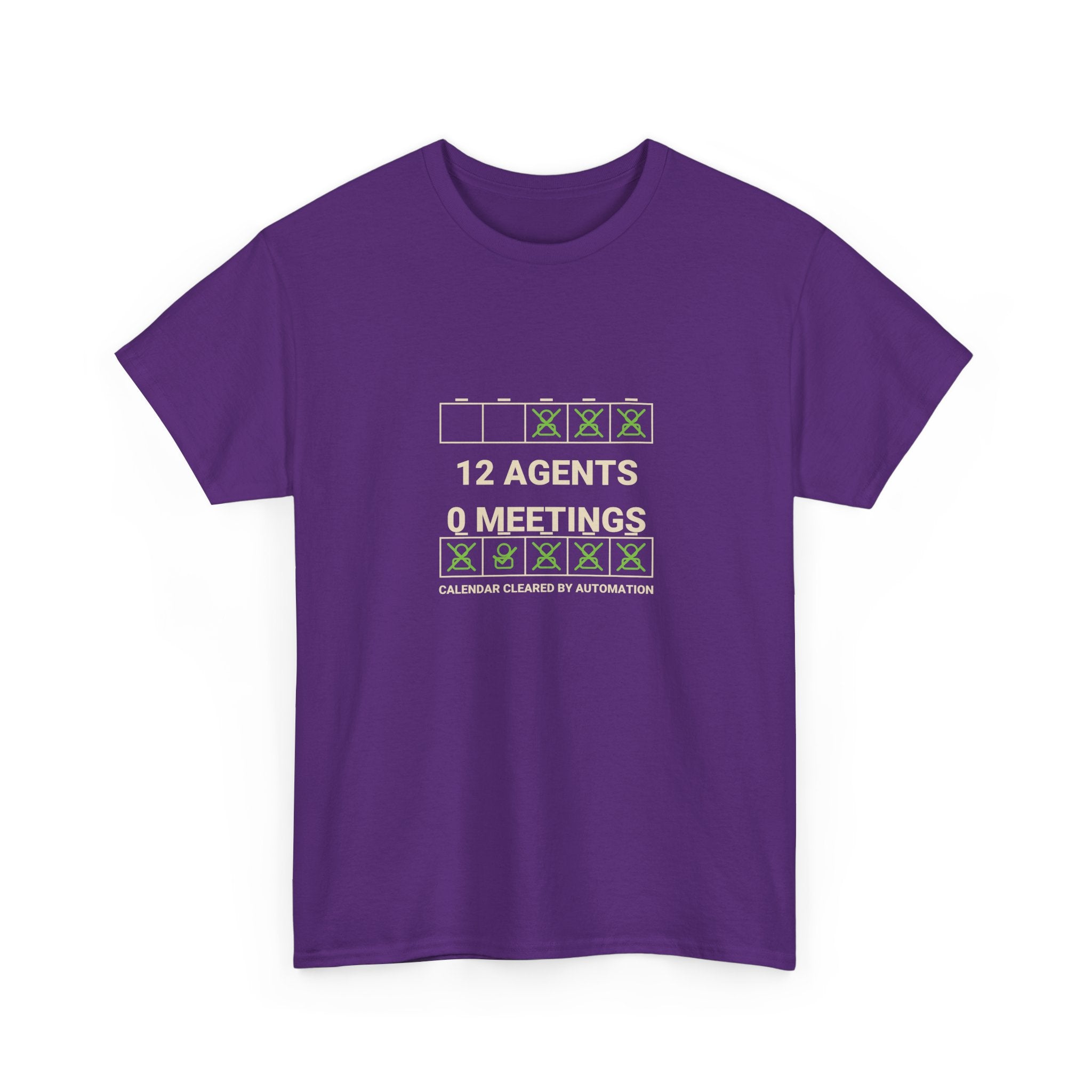 Funny AI T-Shirt | 12 Agents 0 Meetings | Autonomous Workflow Tech Gift