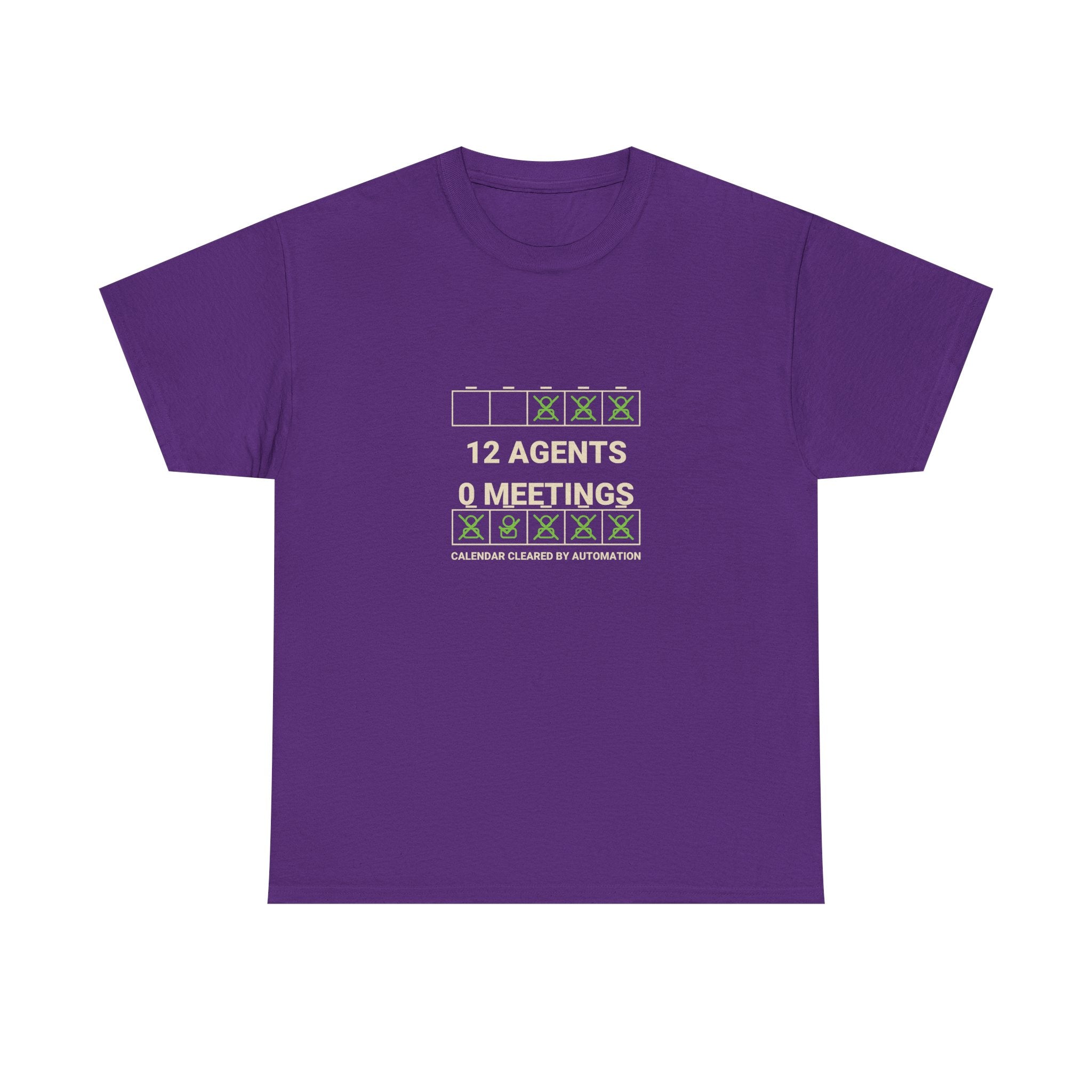 Funny AI T-Shirt | 12 Agents 0 Meetings | Autonomous Workflow Tech Gift